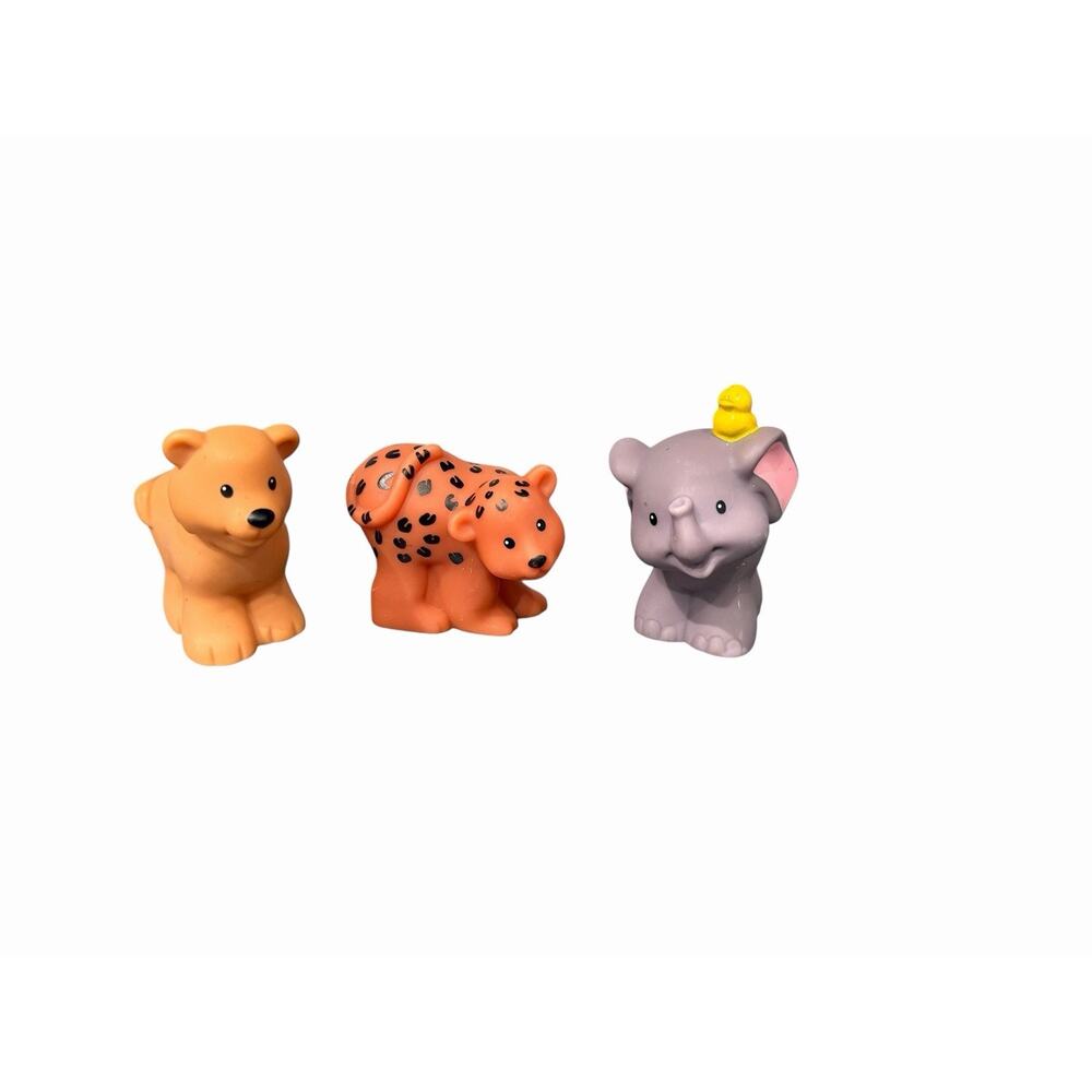 3 Fisher Price Little People Zoo Animal Toys: Brown Bear Jaguar Elephant